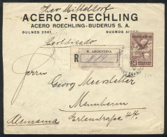 Registered Cover Sent To Germany On 5/FE/1934, Franked By GJ.647 ALONE (54c. Of First Airmail Issue), Sent By... - Autres & Non Classés