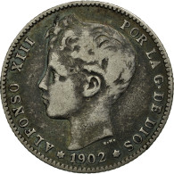 Monnaie, Espagne, Alfonso XIII, Peseta, 1902, Valencia, TB+, Argent, KM:706 - First Minting
