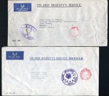 HONG KONG OFFICIAL OHMS 1961 AND 1983 RADIO AND MARINE DEPARTMENT - Brieven En Documenten