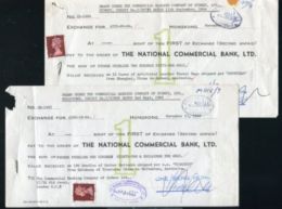 HONG KONG STAMP DUTY QUEEN ELIZABETH CHEQUES VALUES TO $4 - Cartas & Documentos