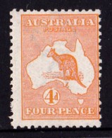 Australia 1913 Kangaroo 4d Orange 1st Watermark MH - Listed Variety - Neufs