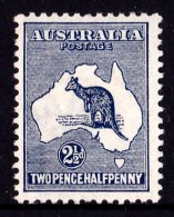 Australia 1913 Kangaroo 21/2d Indigo 1st Watermark MH - Neufs
