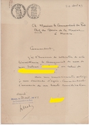 FISCAUX DE MONACO PAPIER TIMBRE à 4 F Par 2 "blason"  2Fr Sur Document Du 22 Avril 1945 Filigrane LOUIS II - Revenue