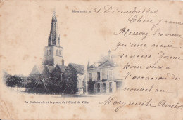 Be  - Cpa Meursault - La Cathédrale Et La Place De L'Hôtel De Ville (rares Cachets 31/12/1900 Et 01/01/1901) - Meursault