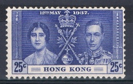 RB 1155 - 1937 Hong Kong China - 25c Coronation Mint Stamp (SG 139) - Cat £13+ - Ongebruikt