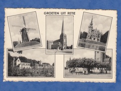 CPSM - Groeten Uit RETIE - Eglise - Chateau - Moulin - Windmühle - Retie