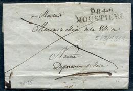 MONT BLANC - P.84.P. / MOUSTIERS , 47x 12 / LETTRE DU MAIRE LE 5/3/1811 POUR NANTUA - TB - 1792-1815: Conquered Departments