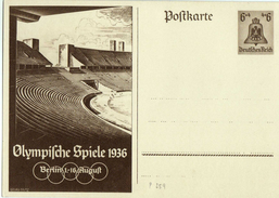 Drittes Reich 1936 Ganzsache Mi P 259, Olympische Sommerspiele In Berlin * [140517KIV] - Cartes Postales