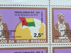 Guiné-Bissau Guinea 1973 1974 ERROR VARIETY Moved Flag Mi. 346 Republic History Politics Map Karte Flagge Fahne Drapeau - Guinée-Bissau