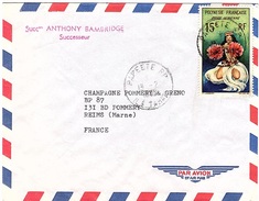 COL-L57 - POLYNESIE PA 7 Sur Lettre Par Avion De Papeete Pour Reims - Lettres & Documents