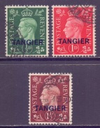 Morocco Agencies Tangier Scott 515/517 - SG245/247, 1937 George VI Set Used - Morocco Agencies / Tangier (...-1958)