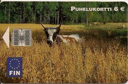 CARTE-PUCE-FINLANDE-6€-VACHE-04/03-75000Ex-TBE- - Cows