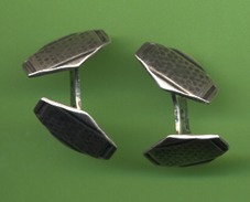 ANCIENS BOUTONS MANCHETTES -  " Double Bouton "  - ARGENT ?   -   2 Poinçons - Cuff Links & Studs