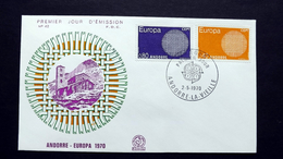Andorra Franz. 222/3 FDC, ESST La Vieille, EUROPA/CEPT 1970 - Briefe U. Dokumente