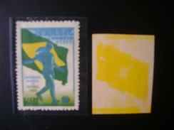 WORLD CUP OF FOOTBALL IN BRAZIL 1950 - A-76, PROOF YELLOW COLOR WITH DISPLACEMENT IN THE STATE - 1950 – Brazilië