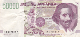 Billet ITALIE 50 000 Lire TTB De 09/12/1992  Portrait De Bernini @ PICK 116 B @ - 50000 Lire