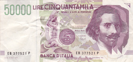 Billet ITALIE 50 000 Lire TTB De 09/12/1992  Portrait De Bernini @ PICK 116 B @ - 50.000 Lire