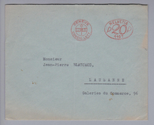 Schweiz Firmenfreistempel #1107 Genève 1936-12-12 U.G. Case Mont-Blanc Brief - Affranchissements Mécaniques