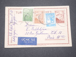 TURQUIE - Entier Postal + Compléments Par Avion Pour La France En 1945 - L 7489 - Entiers Postaux