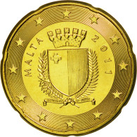 Malte, 20 Euro Cent, 2011, SPL, Laiton, KM:129 - Malta