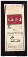 Etiquette De Vin Bordeaux Supérieur 1987 - Excellence - Cacher Bokobsa - Thème Religion - Religiones