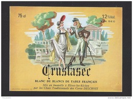 Etiquette De Vin De Table Blanc De Blancs - Crustasec  - Thème Couple  -  Delcroix à Flines Les Râches  (59) - Paare