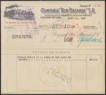 E5267 CUBA. 1956. FACTURA COMPAÑIA DE RON BACARDI. - Schecks  Und Reiseschecks