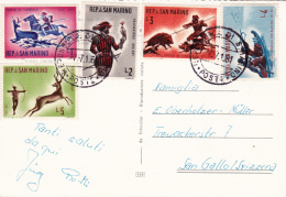 Affranchissement Sur Carte  Postale De St.Marin - 7.7.1961 - Briefe U. Dokumente