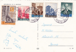 Affranchissement Sur Carte  Postale De St.Marin - 7.7.1961 - Briefe U. Dokumente