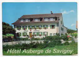 Suisse--VD--SAVIGNY--Hotel-Auberge De Savigny--cpsm 15 X 10 éd Brugger--carte Publicitaire.....à Saisir - Savigny