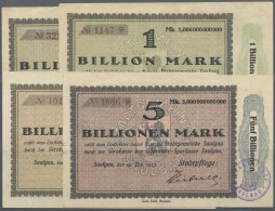 Deutschland - Notgeld - Württemberg: Saulgau, Stadtpflege, 5, 10, 20, 50 Mio. Mark, 18.9.1923; 5, 10 (2), 20 (2), 5 - Lokale Ausgaben