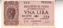 Banconote/Banconota Da 1 Lira Lotto Di 1 Biglietto_ N°524 Serie 903250-" 2 SCANSIONI- - Autres & Non Classés