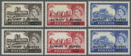 Kuwait: 1948-58: Collection Of Eight Complete Issues/sets Including Both 1955 (ovpt. Type I) And 1957 (ovpt. Type II) Ca - Kuwait