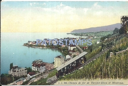 72713 SWITZERLAND MONTREUX VAUD GLION TERRIETON RAILWAY TRAIN POSTAL POSTCARD - Ilanz/Glion