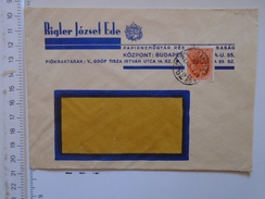 D149825 Hungary    Cover  -Rigler Jozsef Ede - Papírnemugyar -Paper Porducts  Factory    Budapest  -1942 - Cartas & Documentos