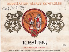 Etiquette Vin Wine Label - Riesling - Alsace - Riesling
