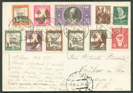 N°44/50-52/3 Obl. Dc POSTA VATICANO Sur Carte Recommandée Du 12.9.1938 Vers Vyskov (RUSSIA)-. - 11848 - Covers & Documents