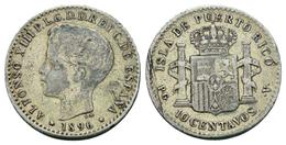 Alfonso XIII (1886-1931). 10 Centavos. 1896 . Puerto Rico. PGV. (Cal-85).   DL-12.120 - Münzen Der Provinzen