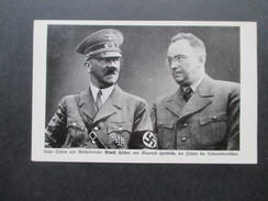 DR / Sudetenland Propagandakarte 2. WK Warnsdorf 1938. Adolf Hitler Und Konrad Henlein Führern Der Sudetendeutschen - Région Des Sudètes