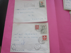 France (ex-Colonie Française) Algérie 1950-62-  2 Lettres & Document OMEC - Flamme(Timbre De Collection)ALGER - NICE/BAR - Covers & Documents