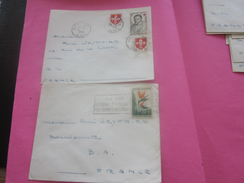 France (ex-Colonie Française) Algérie 1950-62-  2 Lettres & Document OMEC - Flamme(Timbre De Collection)ALGER - NICE-BAR - Covers & Documents