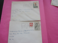 France(ex-Colonie Française)Algérie 1950-62-  2 Lettres & Document OMEC-Flamme(Timbre De Collection)ALGER-   NICE- - Covers & Documents