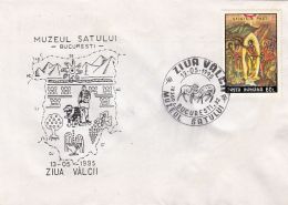 BUCHAREST VILLAGE MUSEUM, VALCEA DAY, FOLKLORE, SPECIAL COVER, 1995, ROMANIA - Lettres & Documents