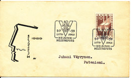 Finland Cover With Special Postmark Helsinki 5-7-1959 With Cachet - Storia Postale