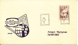Finland Cover With Special Postmark Helsinki 15-7-1959 With Cachet - Storia Postale