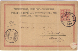 Allemagne Württemberg - 1886 - 10 Pf - Carte Postale - Postal Card - Intero Postale - Entier Postal - Postal Stationery - Altri & Non Classificati