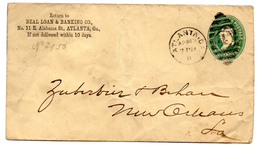 Sobre Entero Postal Con Matasellos De Atlanta De 1889. - ...-1900