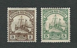 NUOVA GUINEA TEDESCA 1900 - SMS Hohenzollern - 3/5 Pf. - MH - Mi:DR-NG 7-8 - Nouvelle-Guinée