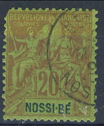 Nossi Be 1894 N. 33 C. 20 Rosso Su Verde Usato Angolo Corto Cat. € 7,50 - Other & Unclassified