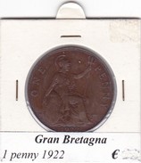 GRAN BRETAGNA   1 PENNY  ANNO 1922 COME DA FOTO - D. 1 Penny